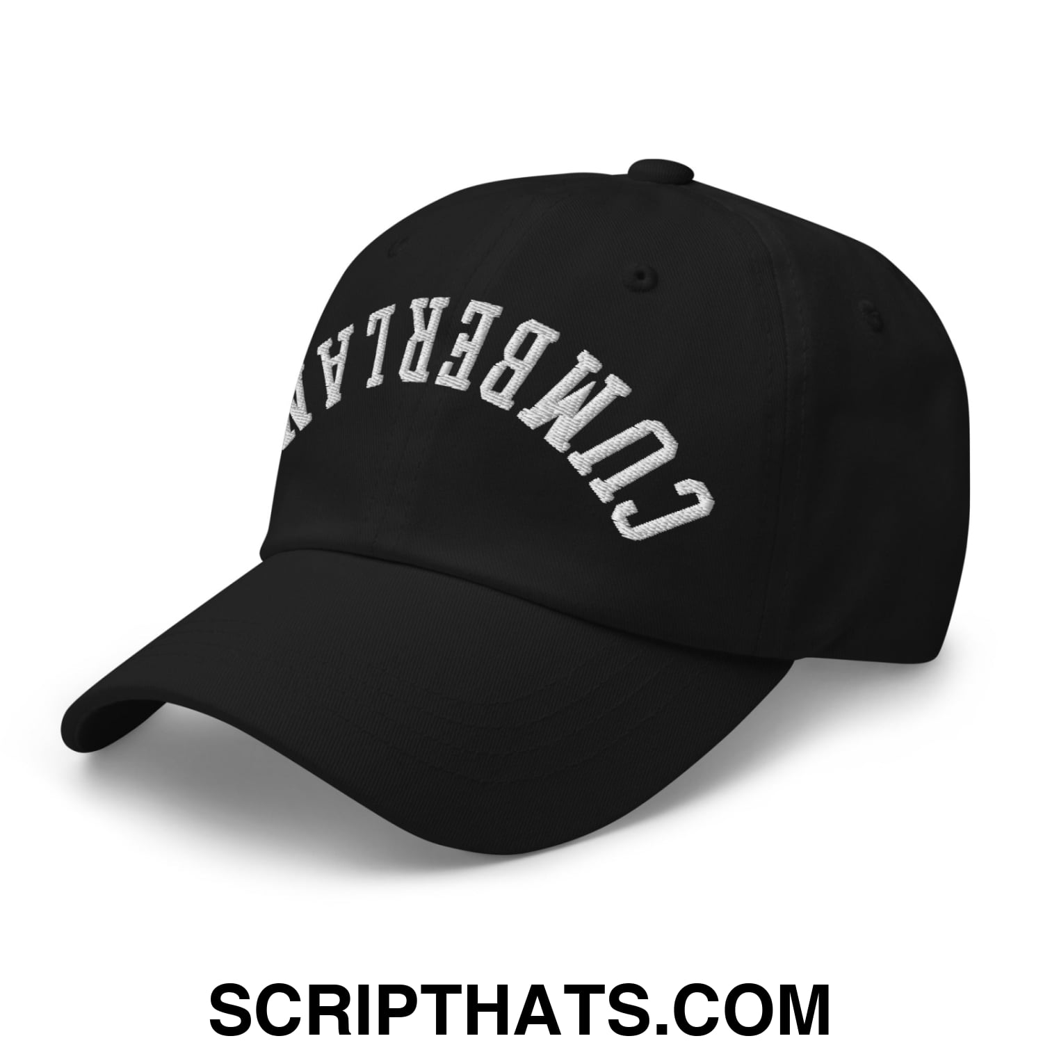 Upside Down Cumberland Embroidered Unstructured Dad Hat Black