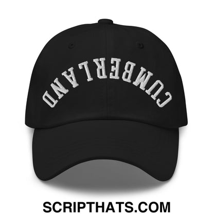 Upside Down Cumberland Embroidered Unstructured Dad Hat Black