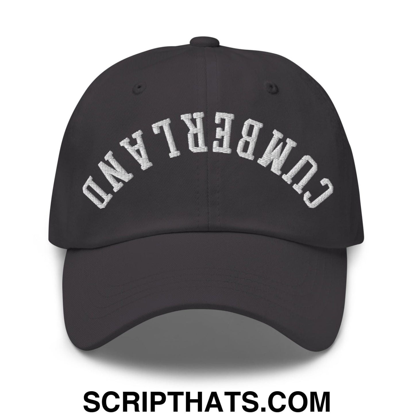 Upside Down Cumberland Embroidered Unstructured Dad Hat Dark Grey