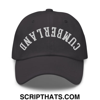 Upside Down Cumberland Embroidered Unstructured Dad Hat Dark Grey