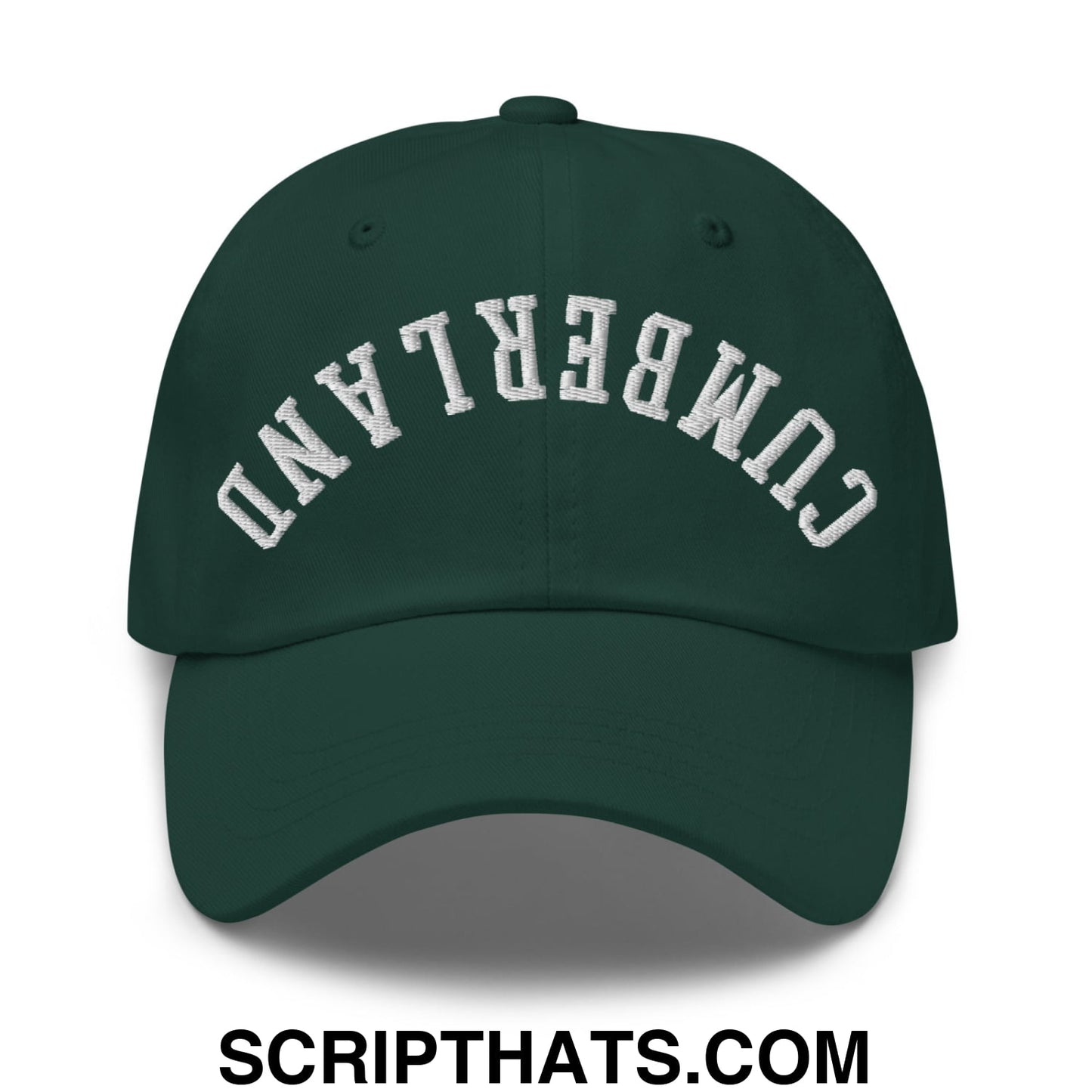 Upside Down Cumberland Embroidered Unstructured Dad Hat Spruce