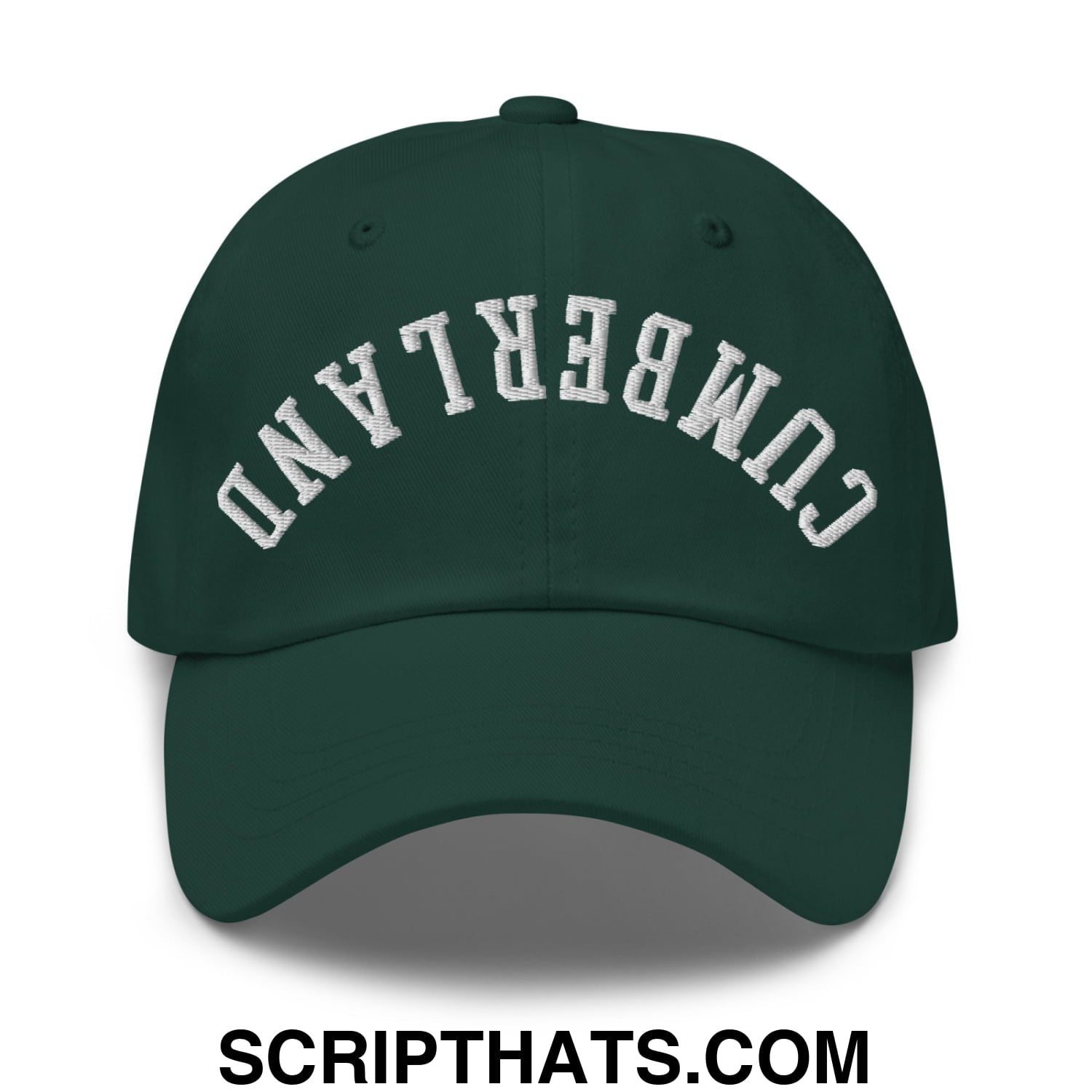 Upside Down Cumberland Embroidered Unstructured Dad Hat Spruce