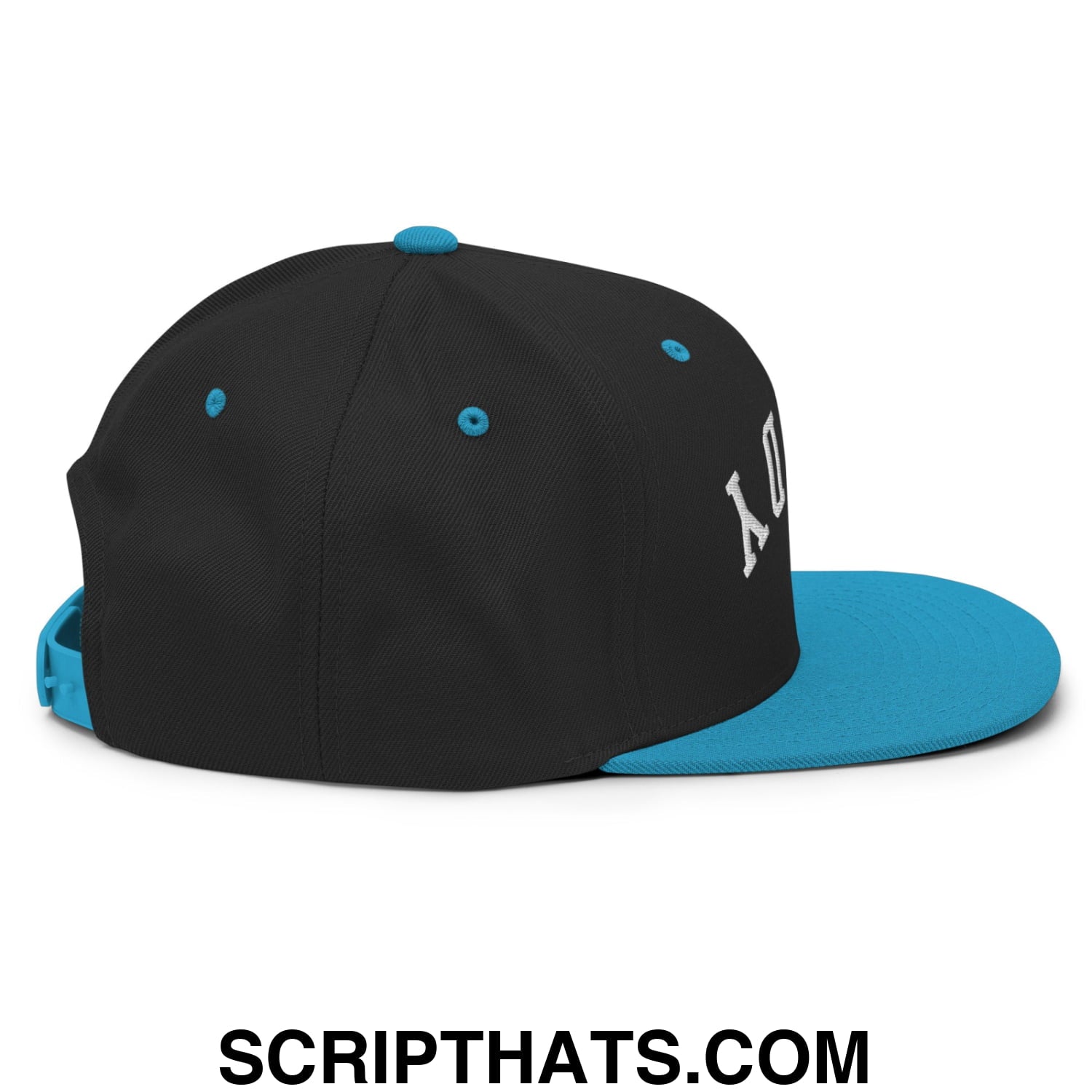 Upside Down Daddy Embroidered Flat Bill Brim Snapback Hat Black Teal