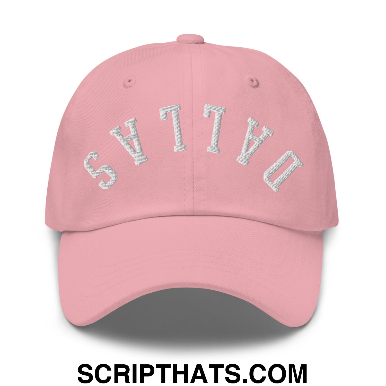 Upside Down Dallas Embroidered Unstructured Dad Hat Pink