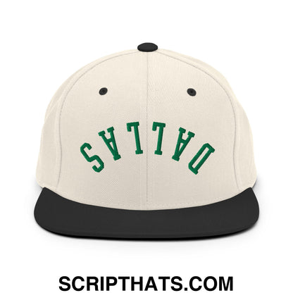 Upside Down Dallas Green Embroidered Flat Bill Brim Snapback Hat Natural Black