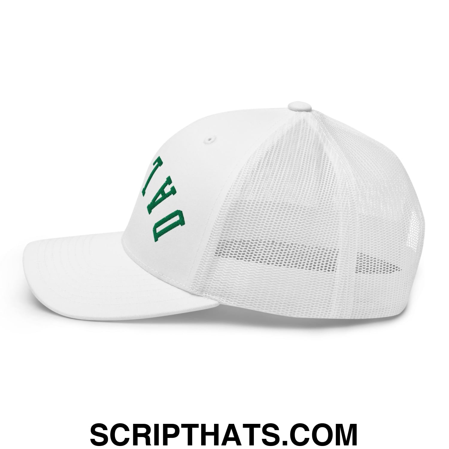 Upside Down Dallas Green Hockey Embroidered Mesh Trucker Hat White