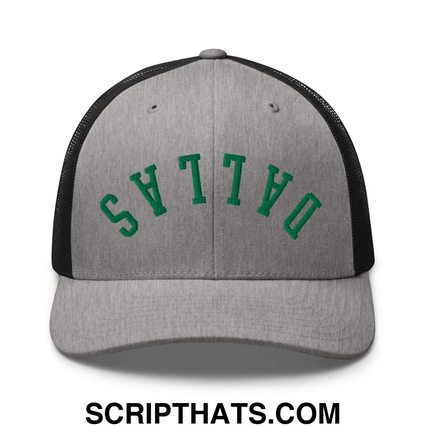Upside Down Dallas Green Hockey Embroidered Mesh Trucker Hat Heather Black