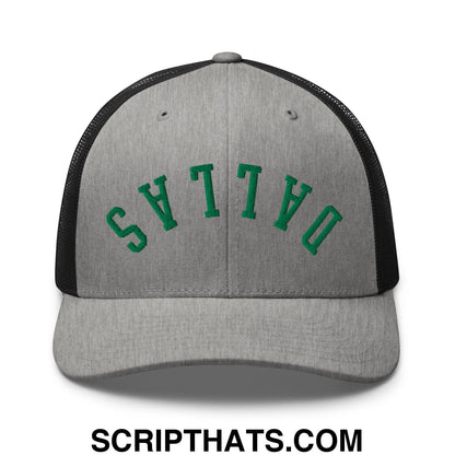 Upside Down Dallas Green Hockey Embroidered Mesh Trucker Hat Heather Black