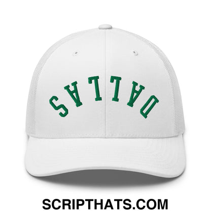 Upside Down Dallas Green Hockey Embroidered Mesh Trucker Hat White