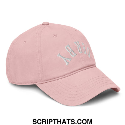 Upside Down Derby Embroidered Baseball Dad Hat Dusty Rose