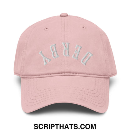 Upside Down Derby Embroidered Baseball Dad Hat Dusty Rose