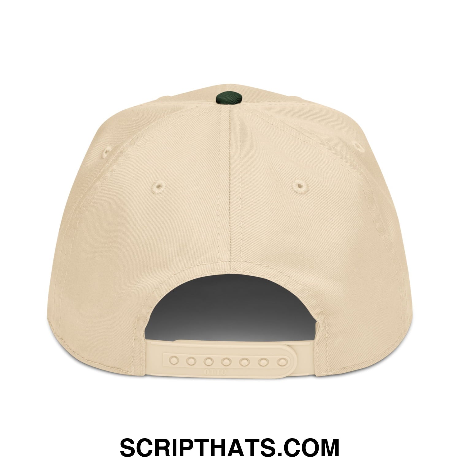 Upside Down Derby Embroidered Baseball Snapback Hat Dark Green Natural