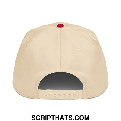 Upside Down Derby Embroidered Baseball Snapback Hat Red Natural