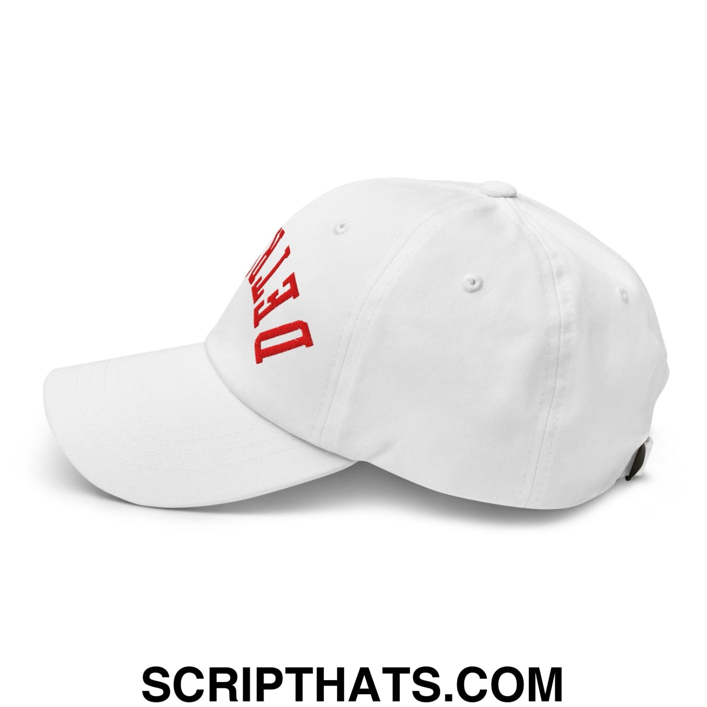 Upside Down Detroit Basketball Embroidered Unstructured Dad Hat White