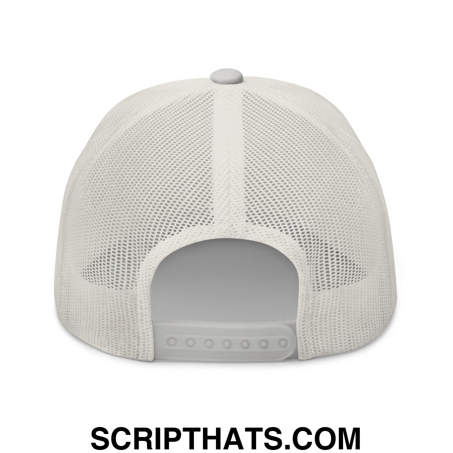 Upside Down Detroit Football Embroidered Mesh Trucker Hat Silver