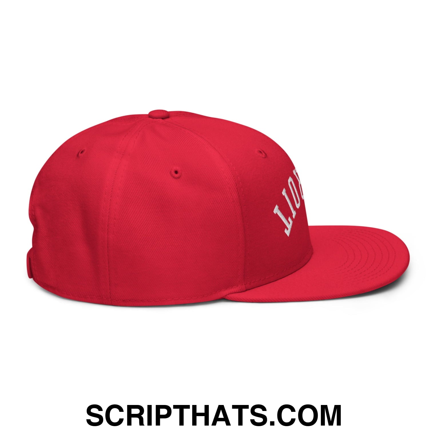 Upside Down Detroit Hockey Embroidered Flat Brim Bill Snapback Hat Red