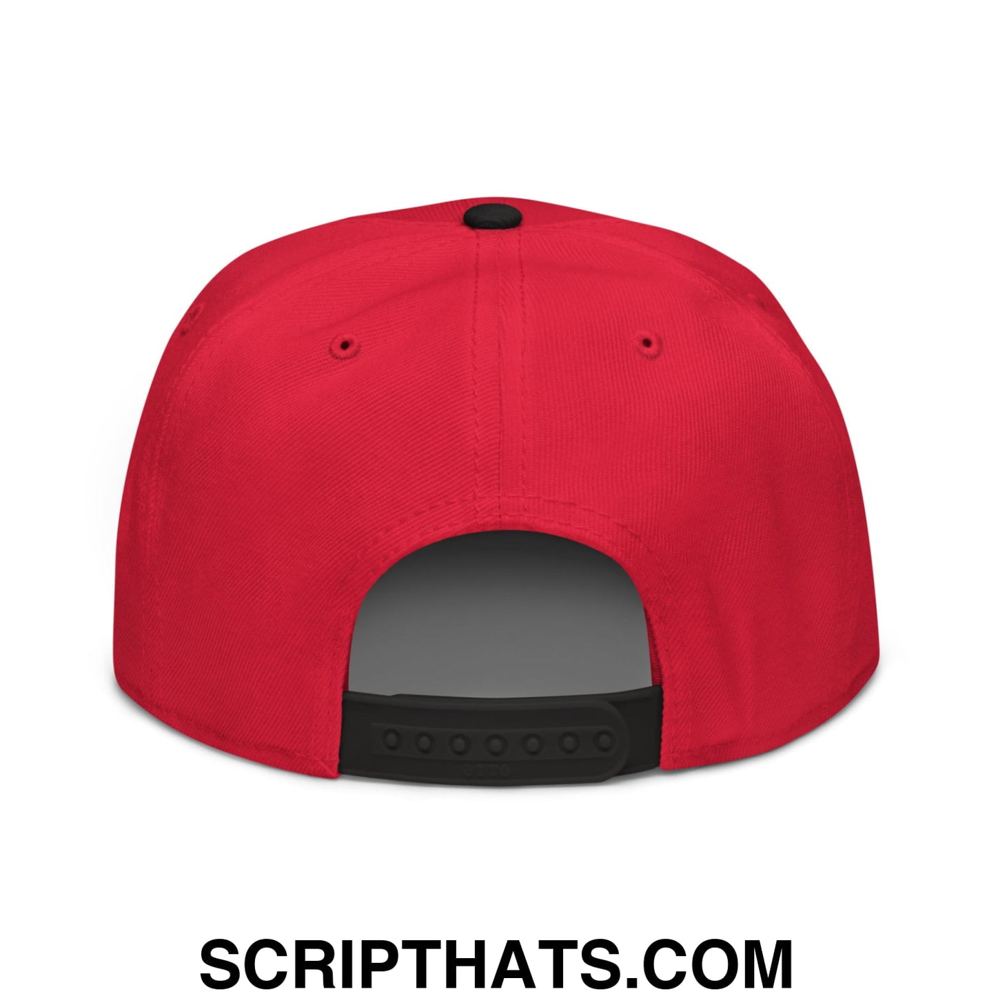 Upside Down Detroit Hockey Embroidered Flat Brim Bill Snapback Hat Black Red Red