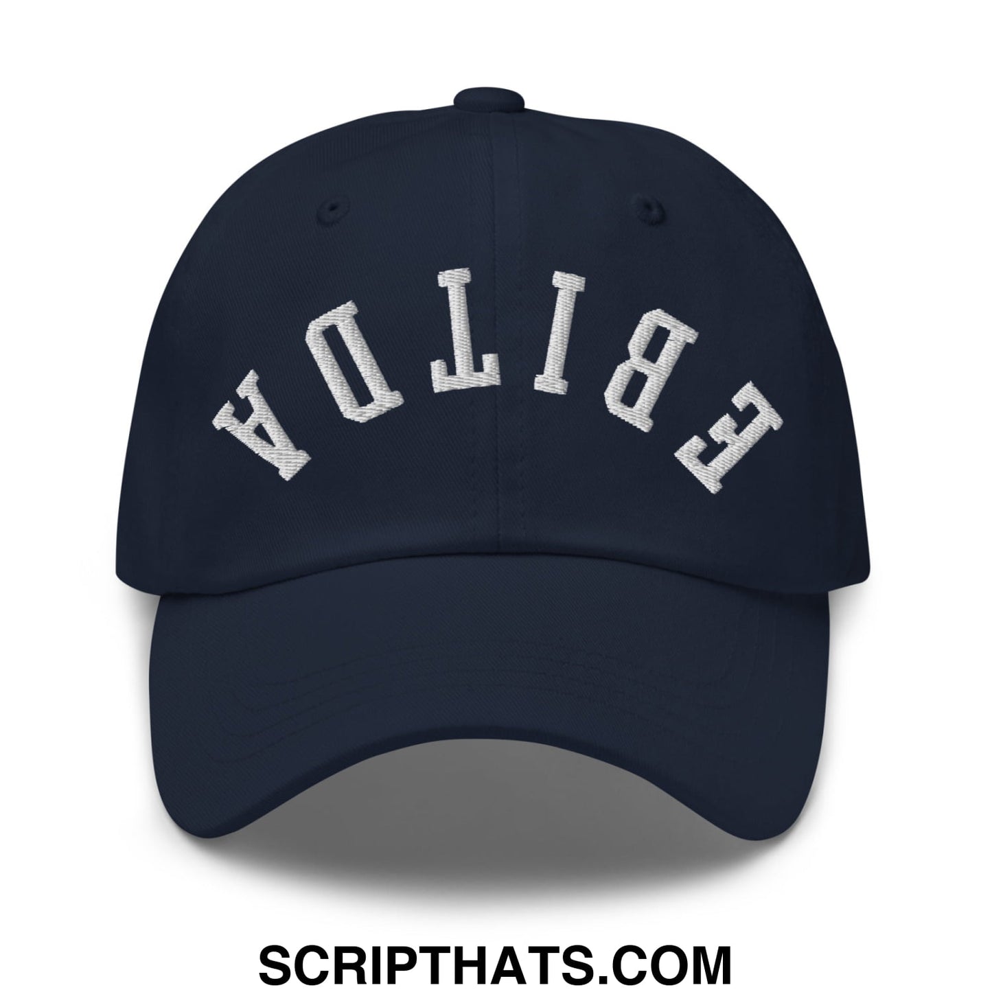 Upside Down EBITDA Embroidered Unstructured Dad Hat Navy
