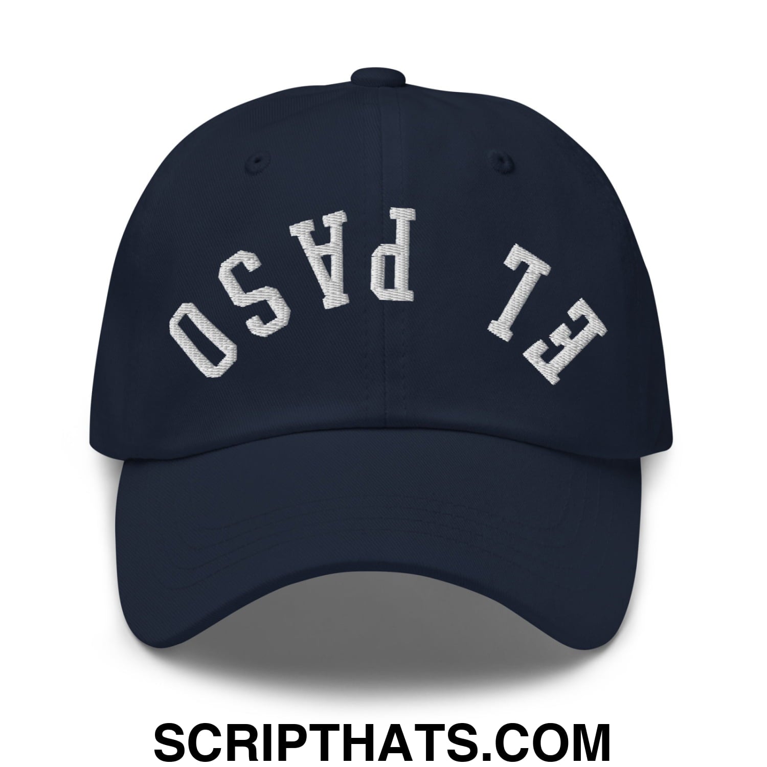 Upside Down El Paso Embroidered Unstructured Dad Hat Navy