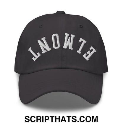 Upside Down Elmont Embroidered Unstructured Dad Hat Dark Grey