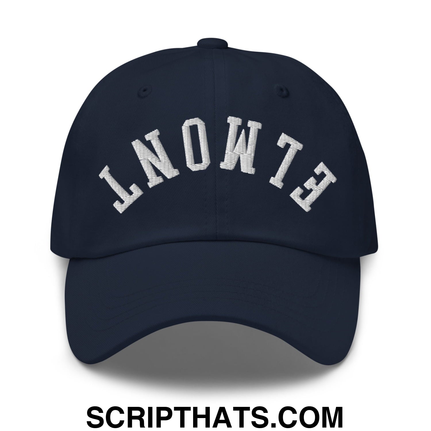 Upside Down Elmont Embroidered Unstructured Dad Hat Navy