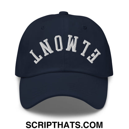 Upside Down Elmont Embroidered Unstructured Dad Hat Navy