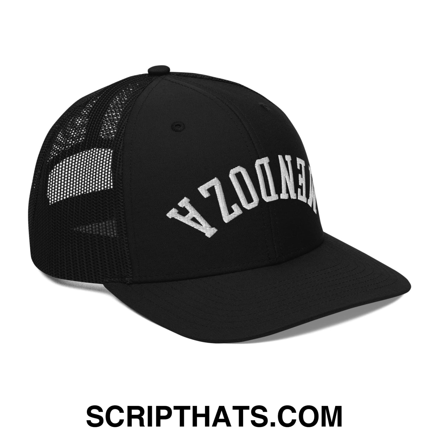 Upside Down Fernando Mendoza 2026 Raiders Draft Day Embroidered Classic Mesh Trucker Hat Black