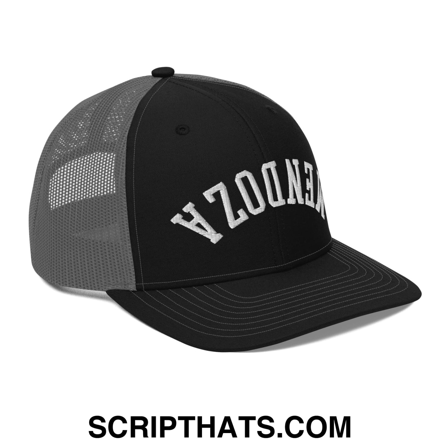 Upside Down Fernando Mendoza 2026 Raiders Draft Day Embroidered Classic Mesh Trucker Hat Black Charcoal