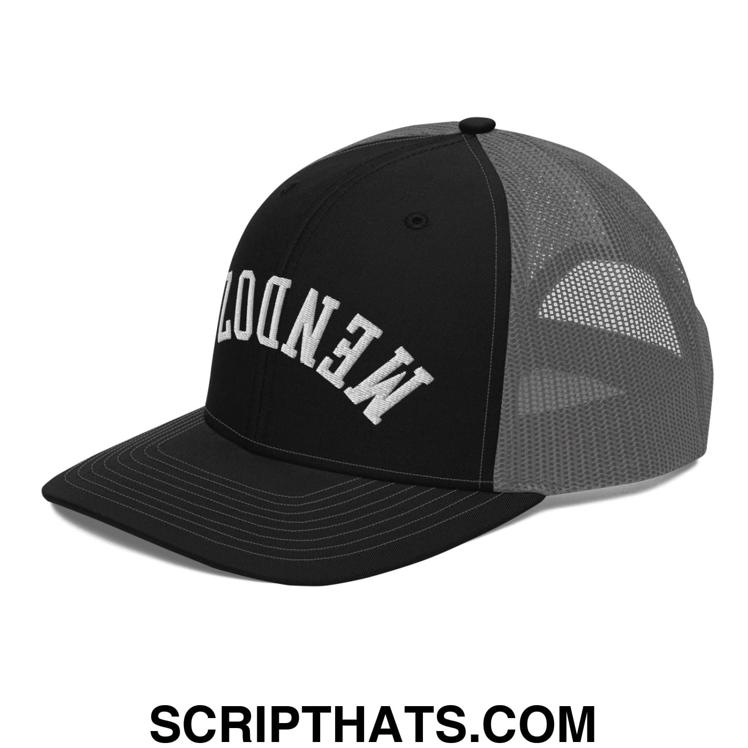 Upside Down Fernando Mendoza 2026 Raiders Draft Day Embroidered Classic Mesh Trucker Hat Black Charcoal