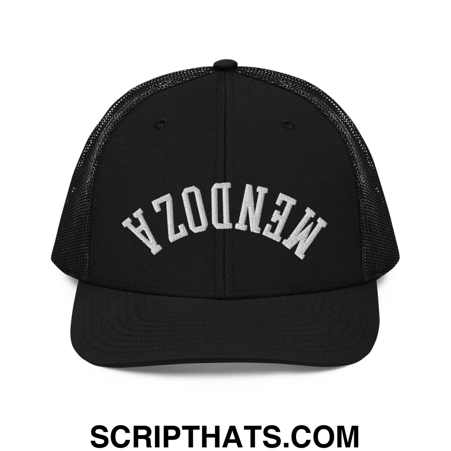 Upside Down Fernando Mendoza 2026 Raiders Draft Day Embroidered Classic Mesh Trucker Hat Black