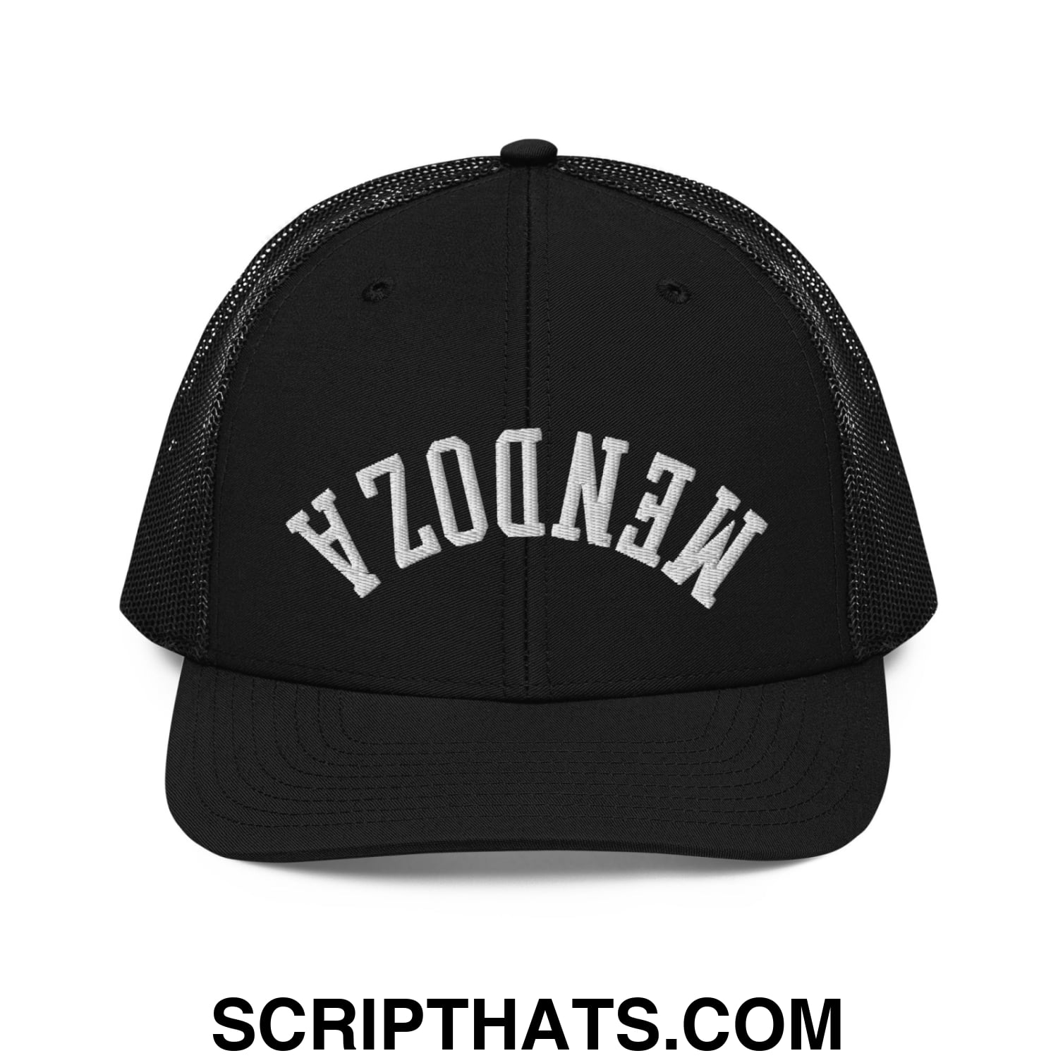 Upside Down Fernando Mendoza 2026 Raiders Draft Day Embroidered Classic Mesh Trucker Hat Black