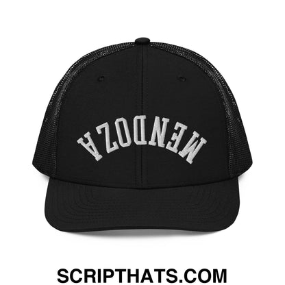 Upside Down Fernando Mendoza 2026 Raiders Draft Day Embroidered Classic Mesh Trucker Hat Black