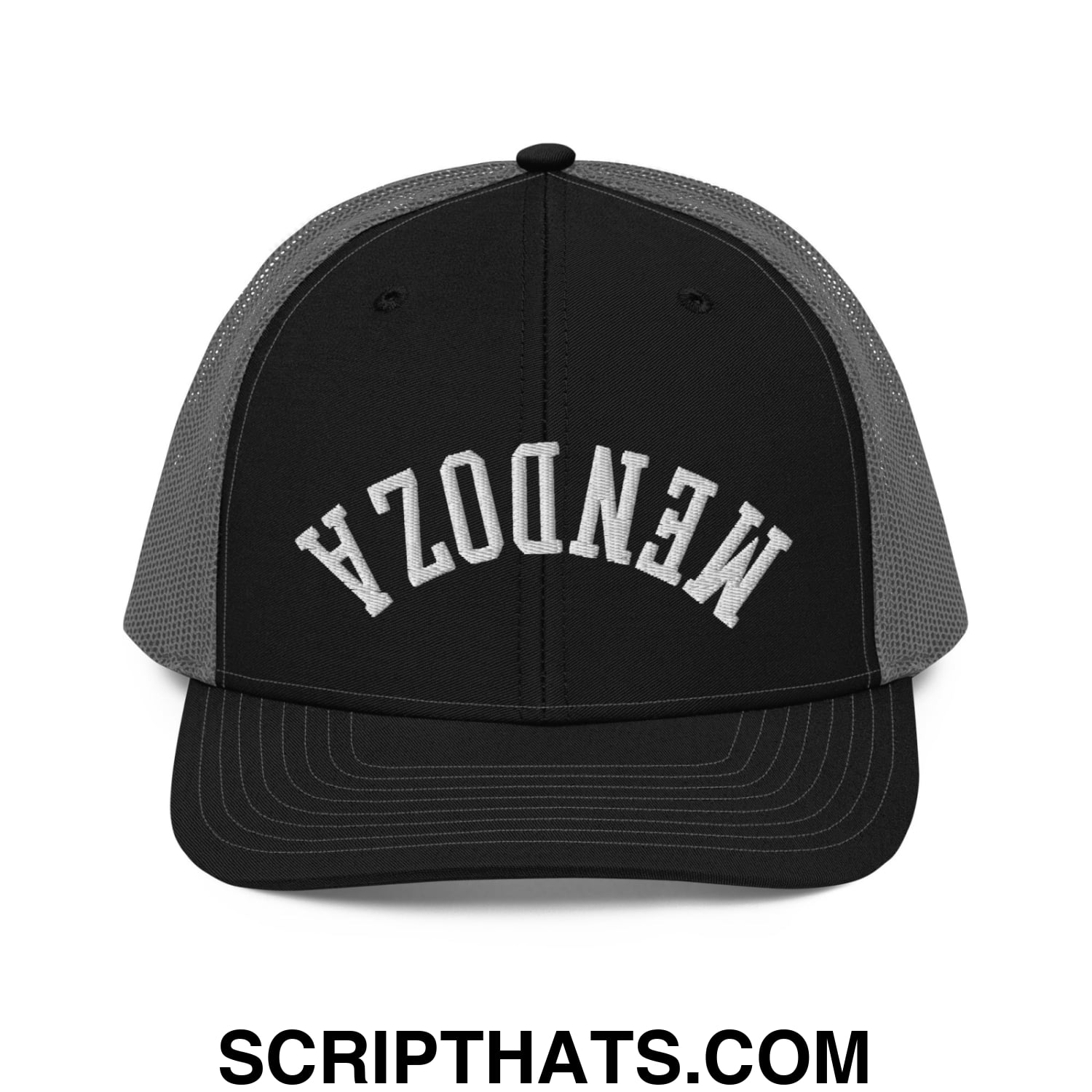 Upside Down Fernando Mendoza 2026 Raiders Draft Day Embroidered Classic Mesh Trucker Hat Black Charcoal