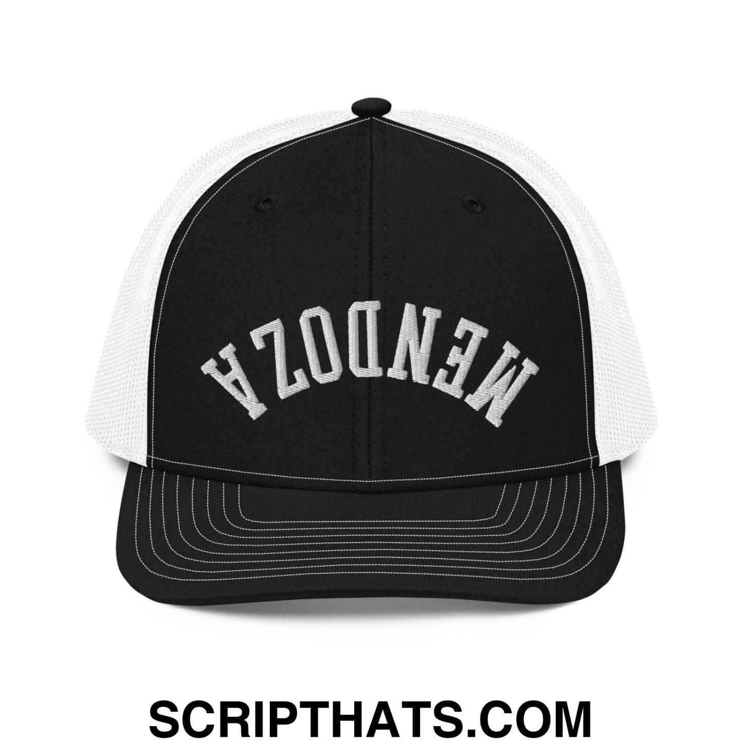 Upside Down Fernando Mendoza 2026 Raiders Draft Day Embroidered Classic Mesh Trucker Hat Black White
