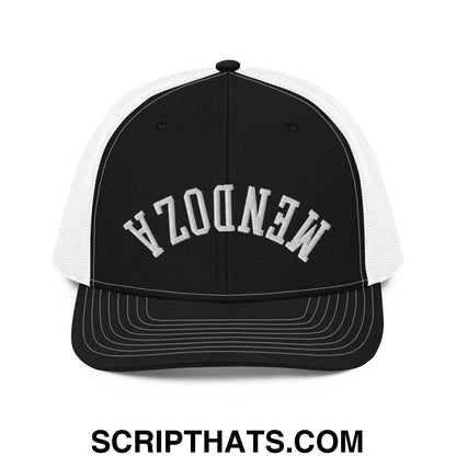 Upside Down Fernando Mendoza 2026 Raiders Draft Day Embroidered Classic Mesh Trucker Hat Black White