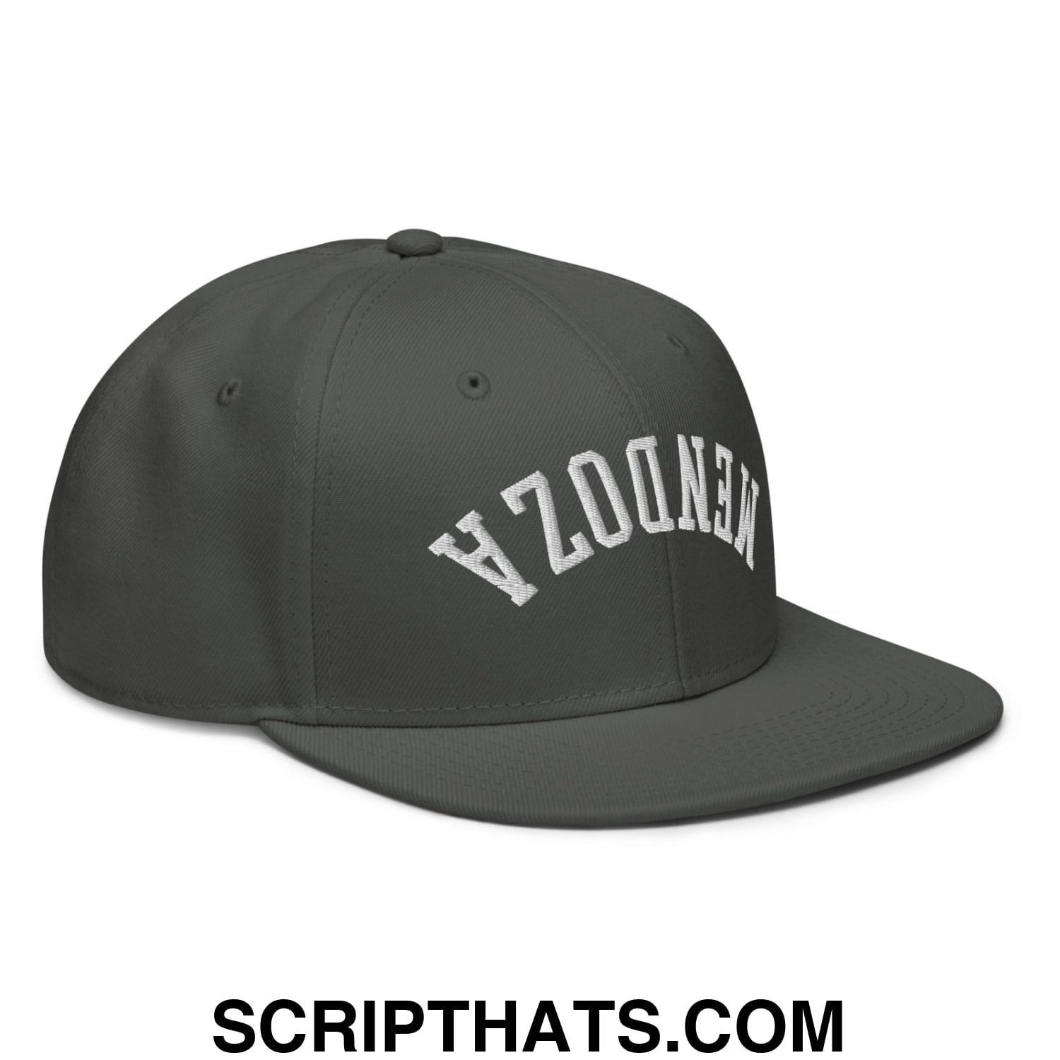 Upside Down Fernando Mendoza 2026 Raiders Draft Day Embroidered Flat Brim Bill Snapback Hat Charcoal gray