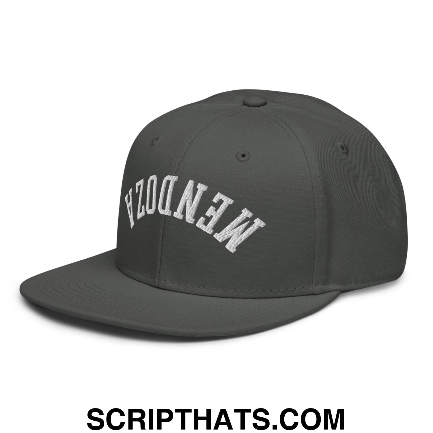 Upside Down Fernando Mendoza 2026 Raiders Draft Day Embroidered Flat Brim Bill Snapback Hat Charcoal gray