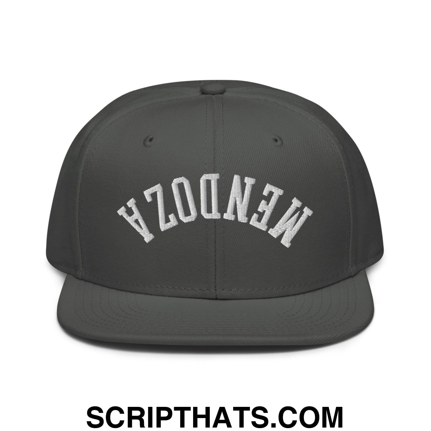 Upside Down Fernando Mendoza 2026 Raiders Draft Day Embroidered Flat Brim Bill Snapback Hat Charcoal gray