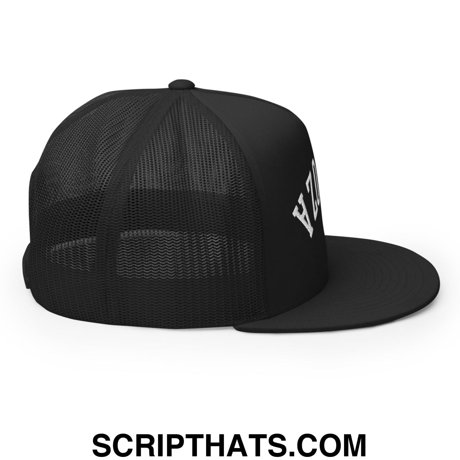 Upside Down Fernando Mendoza 2026 Raiders Draft Day Embroidered Mesh Flat Bill Brim Trucker Hat Black