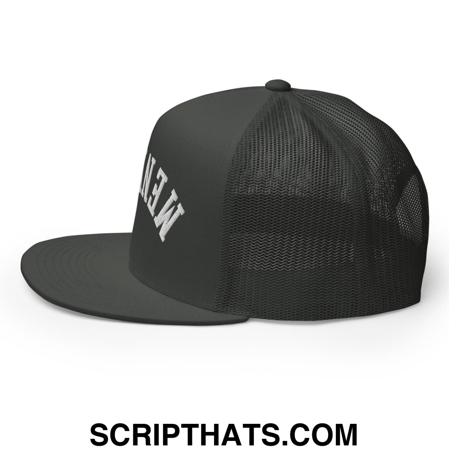 Upside Down Fernando Mendoza 2026 Raiders Draft Day Embroidered Mesh Flat Bill Brim Trucker Hat Charcoal
