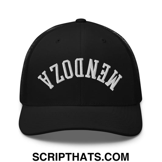 Upside Down Fernando Mendoza 2026 Raiders Draft Day Embroidered Mesh Trucker Hat Black