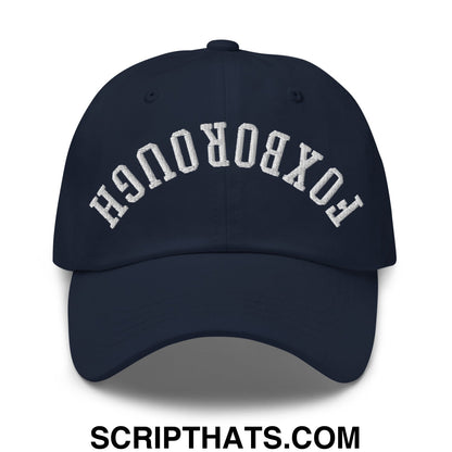 Upside Down Foxborough Embroidered Unstructured Dad Hat Navy