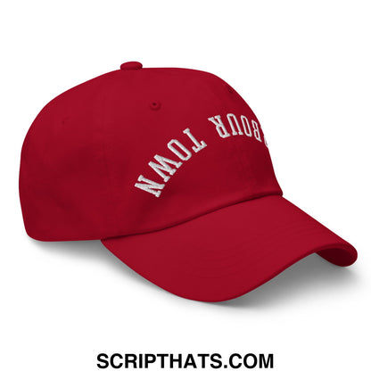 Upside Down Harbour Town Embroidered Unstructured Dad Hat Cranberry