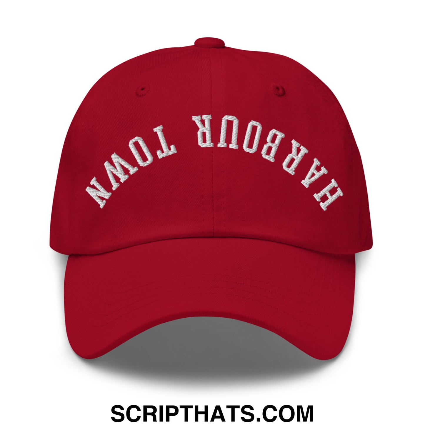 Upside Down Harbour Town Embroidered Unstructured Dad Hat Cranberry