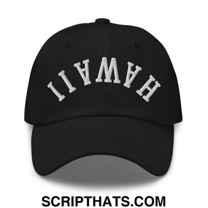 Upside Down Hawaii Florida Embroidered Unstructured Dad Hat Black