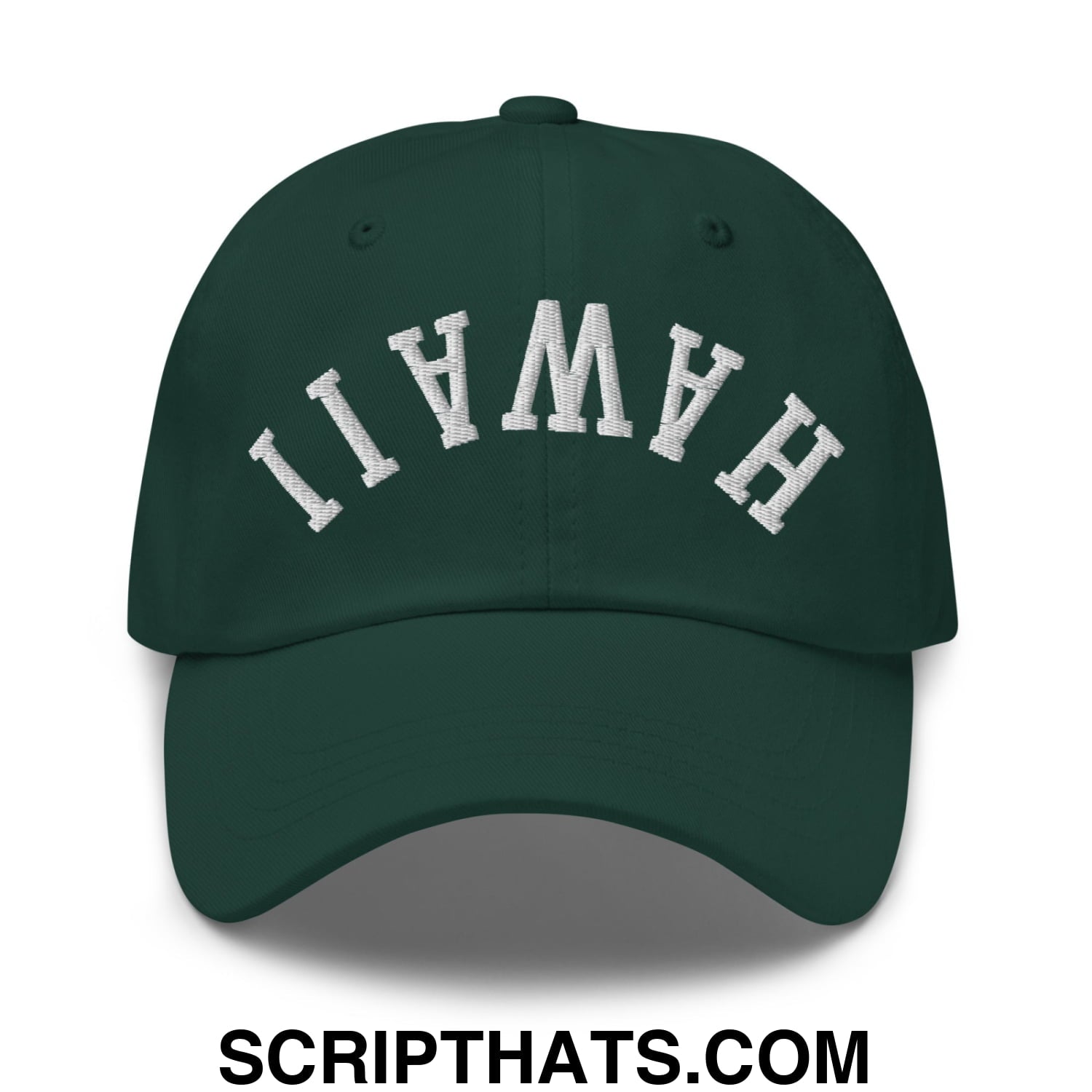 Upside Down Hawaii Florida Embroidered Unstructured Dad Hat Spruce
