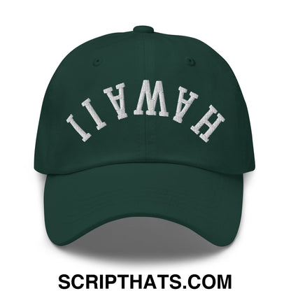 Upside Down Hawaii Florida Embroidered Unstructured Dad Hat Spruce
