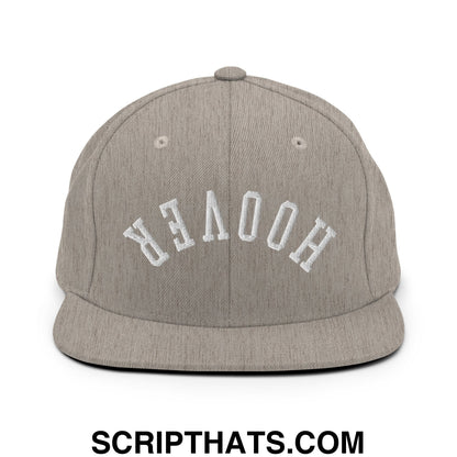 Upside Down Hoover Embroidered Flat Bill Brim Snapback Hat Heather Grey