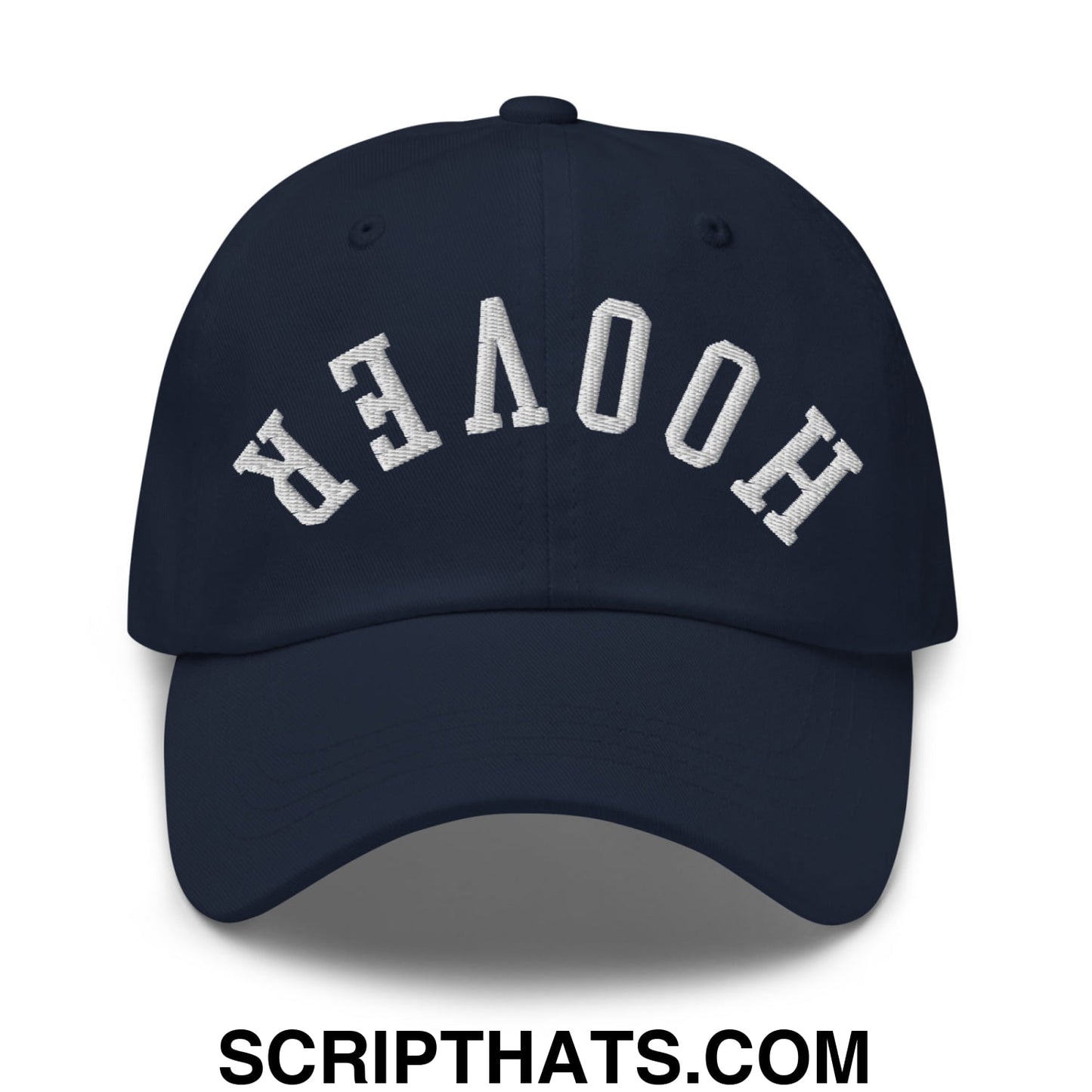 Upside Down Hoover Embroidered Unstructured Dad Hat Navy