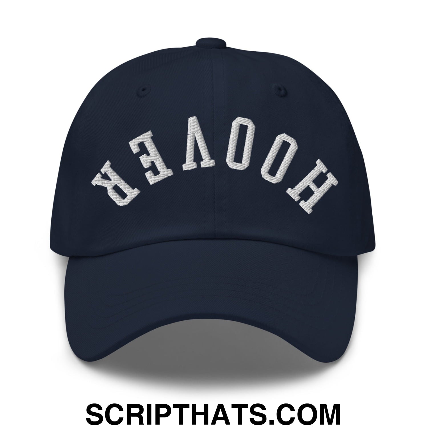 Upside Down Hoover Embroidered Unstructured Dad Hat Navy